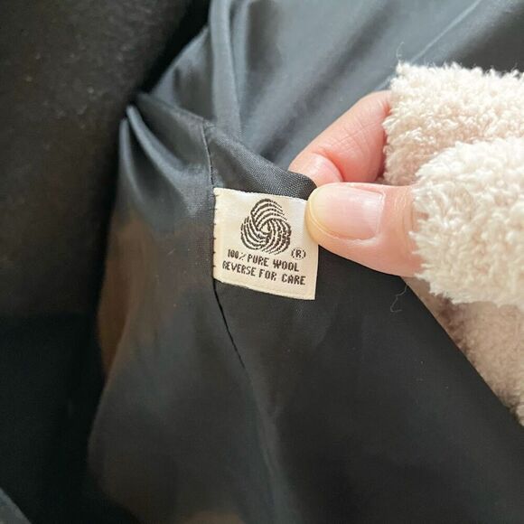 Jones New York JNY 100% Pure Wool Double Breasted Button Pocket Lined Peacoat - Picture 15 of 16